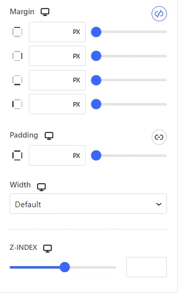 A image showing margin padding options of Gutenkit Blocks