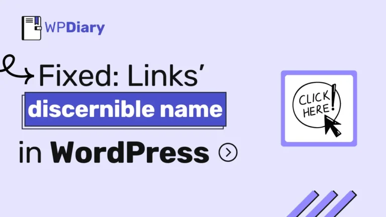 Fix “Links do not have a discernible name” in WordPress